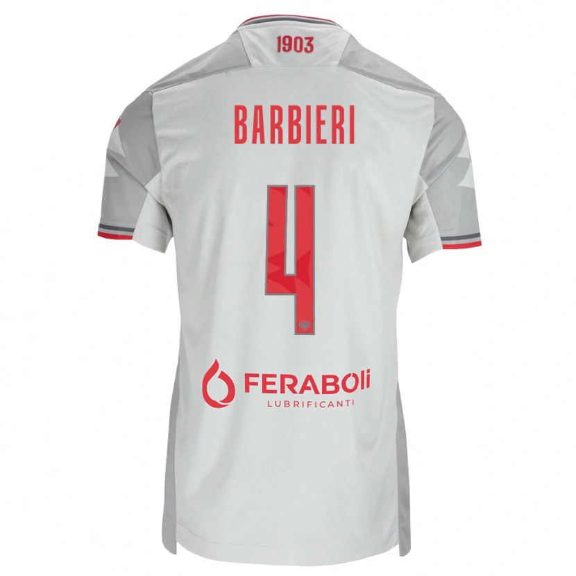 Danxen Dames Tommaso Barbieri #4 Grijs Wit Rood Uitshirt Uittenue 2026/27 T-Shirt