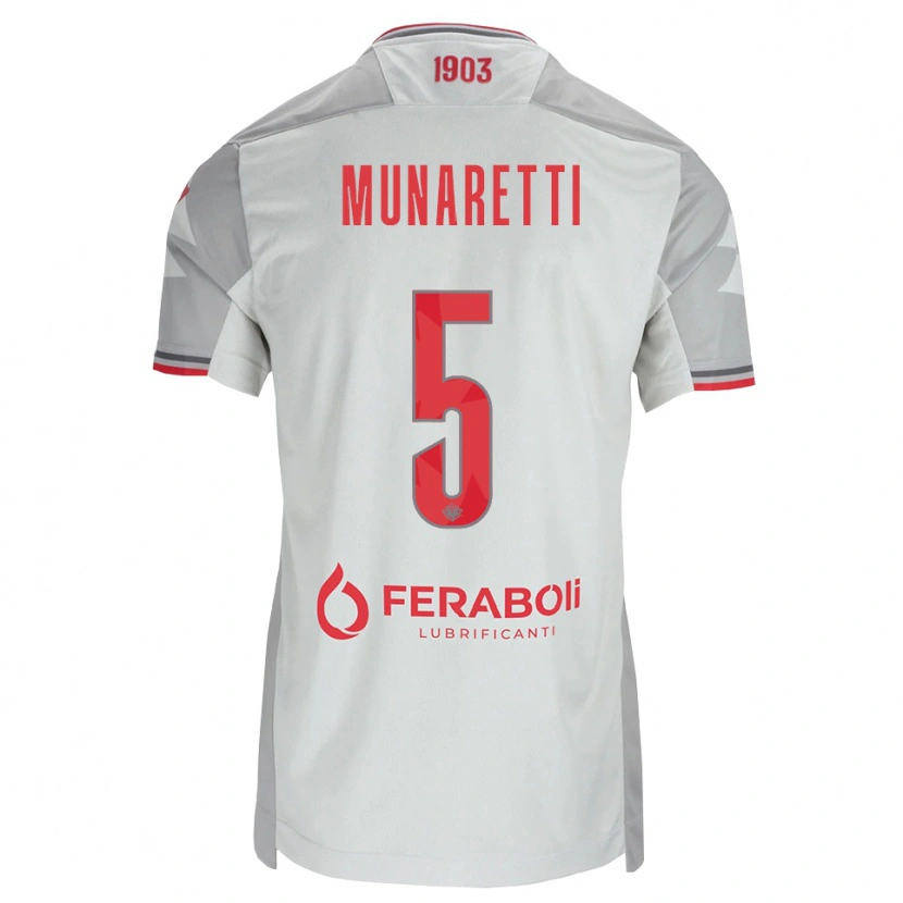 Danxen Dames Luca Munaretti #5 Grijs Wit Rood Uitshirt Uittenue 2026/27 T-Shirt