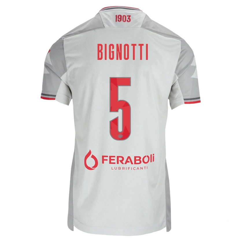 Danxen Dames Francesco Bignotti #5 Grijs Wit Rood Uitshirt Uittenue 2026/27 T-Shirt