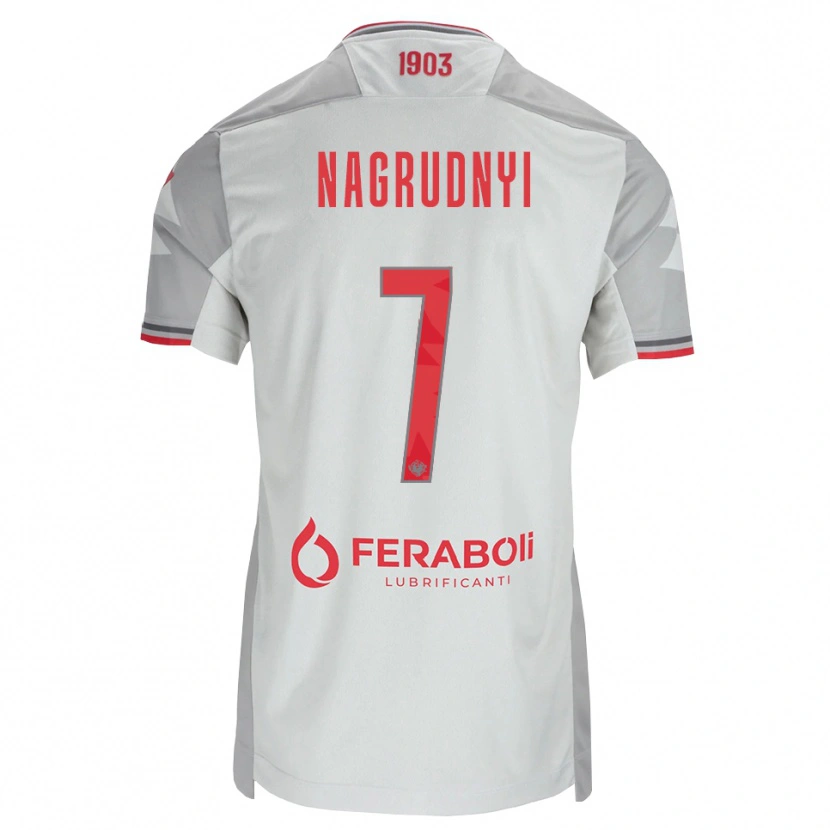 Danxen Dames Vladyslav Nagrudnyi #7 Grijs Wit Rood Uitshirt Uittenue 2026/27 T-Shirt