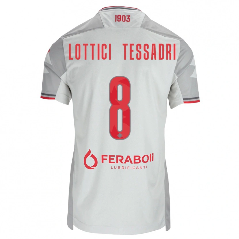 Danxen Dames Simone Lottici Tessadri #8 Grijs Wit Rood Uitshirt Uittenue 2026/27 T-Shirt