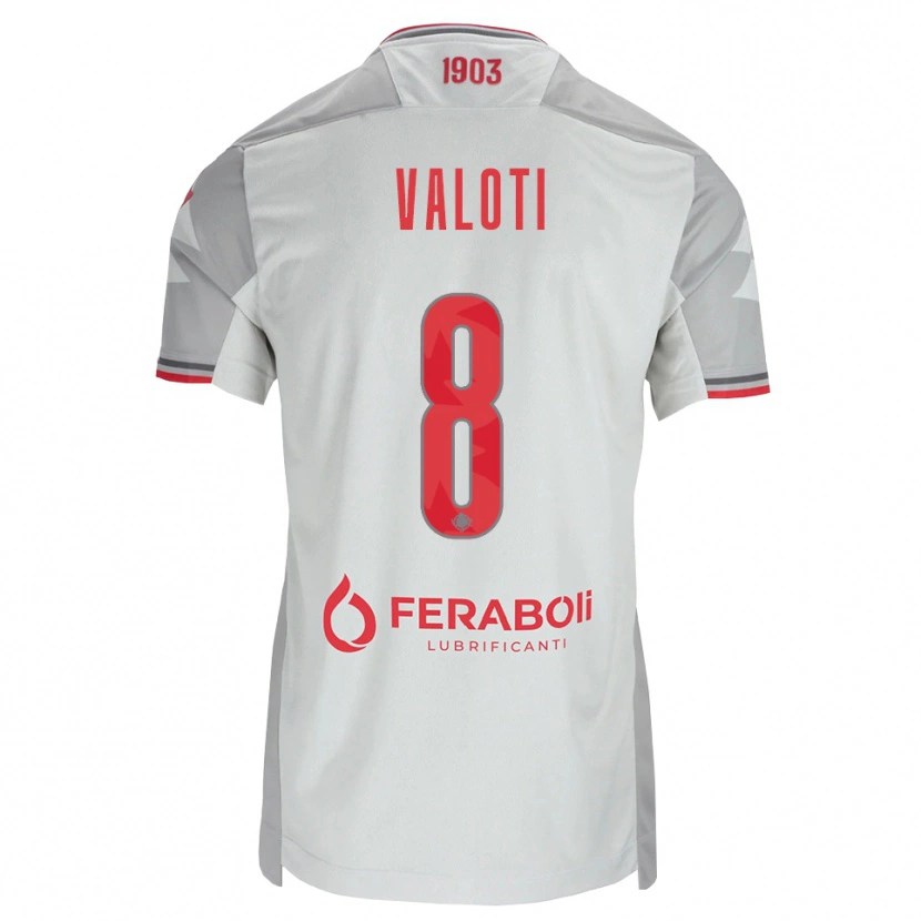 Danxen Dames Mattia Valoti #8 Grijs Wit Rood Uitshirt Uittenue 2026/27 T-Shirt