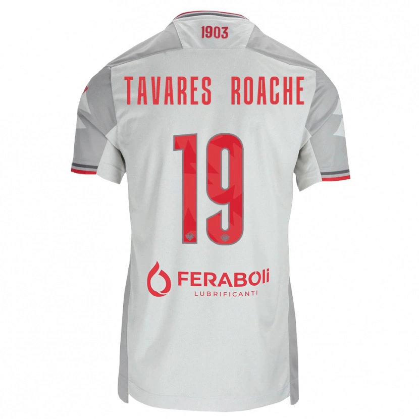 Danxen Dames Carter Tavares Roache #19 Grijs Wit Rood Uitshirt Uittenue 2026/27 T-Shirt