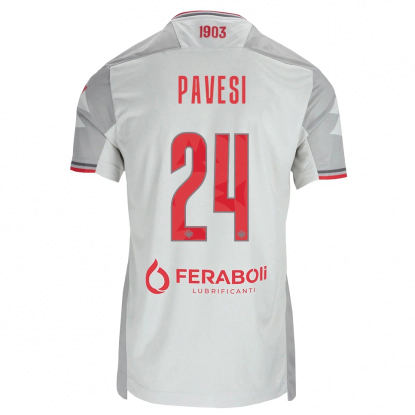 Danxen Dames Davide Pavesi #24 Grijs Wit Rood Uitshirt Uittenue 2026/27 T-Shirt