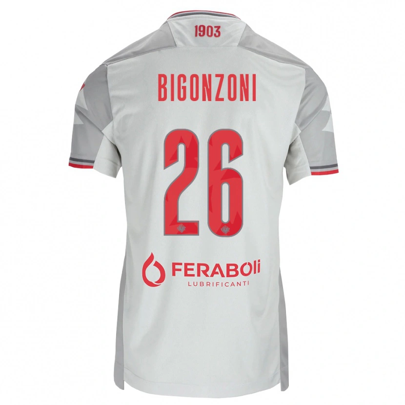 Danxen Dames Michele Bigonzoni #26 Grijs Wit Rood Uitshirt Uittenue 2026/27 T-Shirt