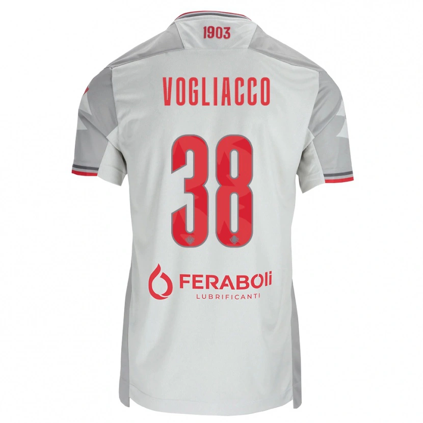 Danxen Dames Alessandro Vogliacco #38 Grijs Wit Rood Uitshirt Uittenue 2026/27 T-Shirt