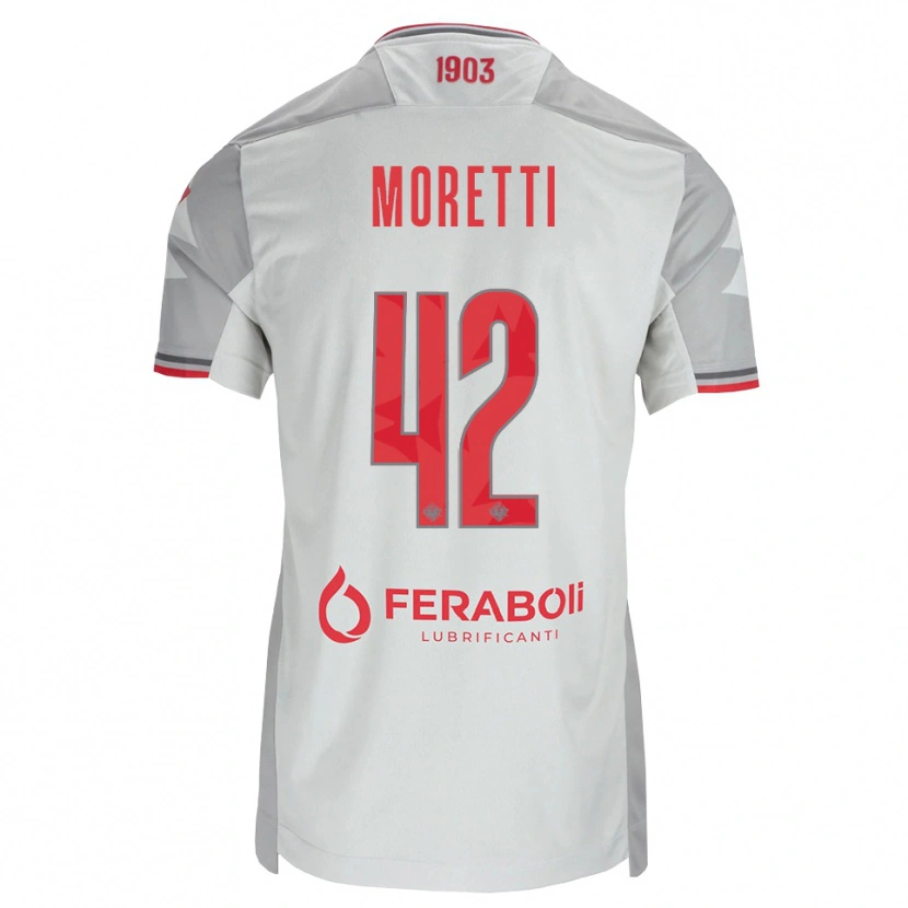 Danxen Dames Lorenzo Moretti #42 Grijs Wit Rood Uitshirt Uittenue 2026/27 T-Shirt