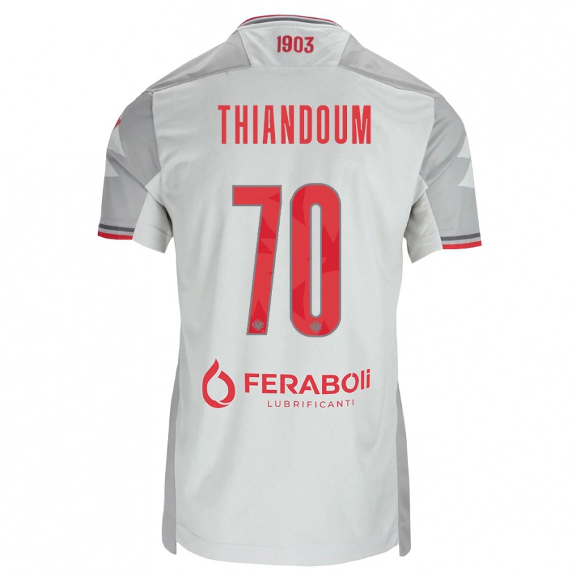 Danxen Dames Omar Thiandoum #70 Grijs Wit Rood Uitshirt Uittenue 2026/27 T-Shirt