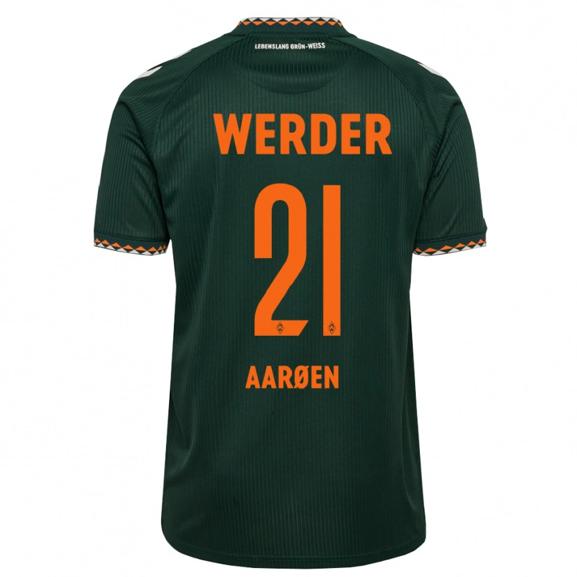 Danxen Dames Isak Hansen-Aaröen #21 Donkergroen Oranje Wit Uitshirt Uittenue 2026/27 T-Shirt