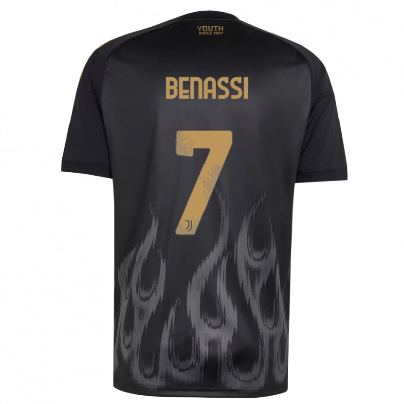 Danxen Dames Federico Benassi #7 Zwart Bruin Thuisshirt Derde Tenue 2026/27 T-Shirt