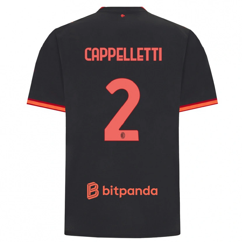 Danxen Dames Mattia Cappelletti #2 Zwart Rood Thuisshirt Derde Tenue 2026/27 T-Shirt