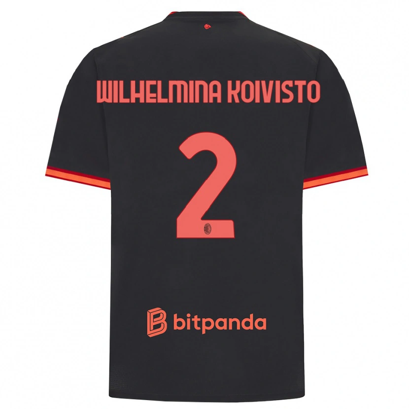 Danxen Dames Emma Wilhelmina Koivisto #2 Zwart Rood Thuisshirt Derde Tenue 2026/27 T-Shirt