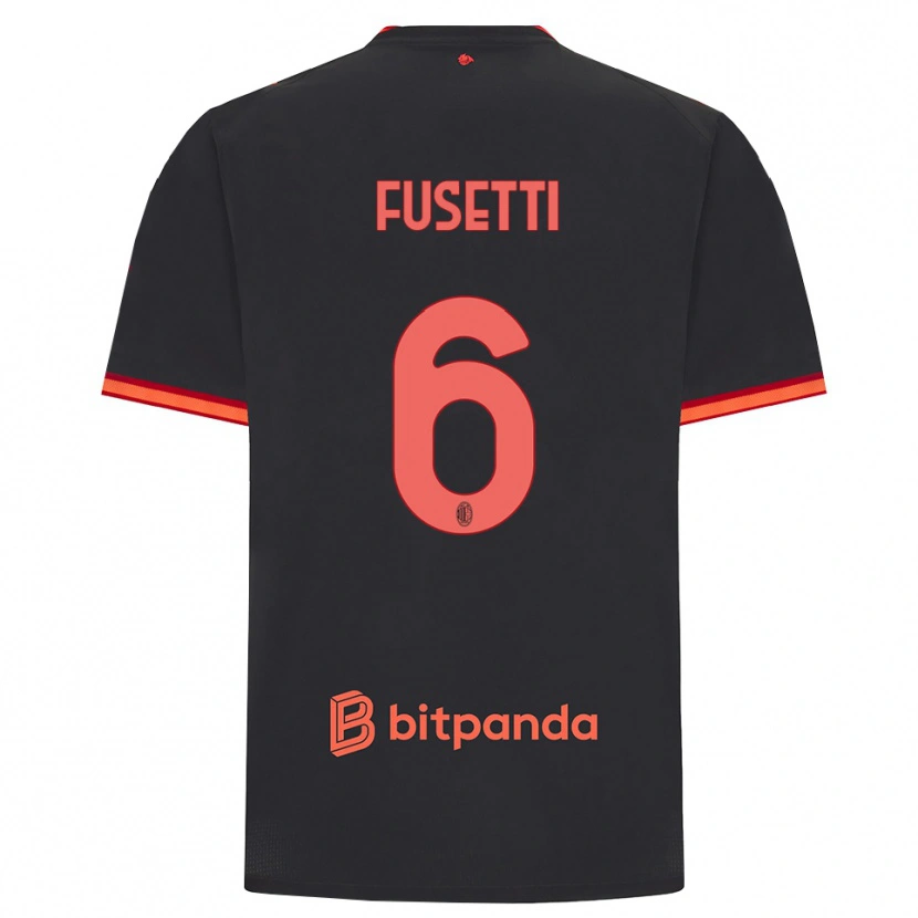 Danxen Dames Laura Fusetti #6 Zwart Rood Thuisshirt Derde Tenue 2026/27 T-Shirt
