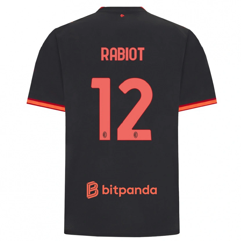Danxen Dames Adrien Rabiot #12 Zwart Rood Thuisshirt Derde Tenue 2026/27 T-Shirt