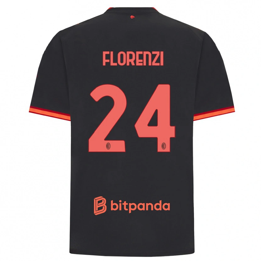 Danxen Dames Alessandro Florenzi #24 Zwart Rood Thuisshirt Derde Tenue 2026/27 T-Shirt