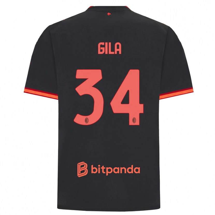 Danxen Dames Mario Gila #34 Zwart Rood Thuisshirt Derde Tenue 2026/27 T-Shirt