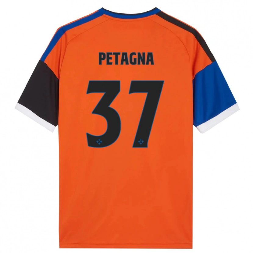 Danxen Dames Andrea Petagna #37 Oranje Blauw Zwart Wit Uitshirt Uittenue 2026/27 T-Shirt