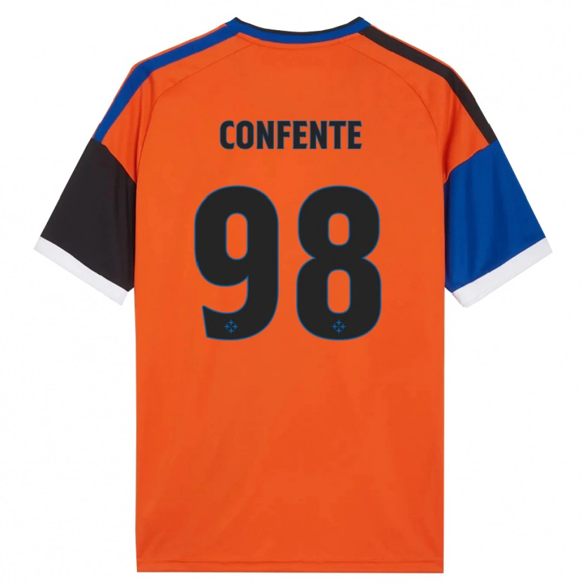 Danxen Dames Alessandro Confente #98 Oranje Blauw Zwart Wit Uitshirt Uittenue 2026/27 T-Shirt