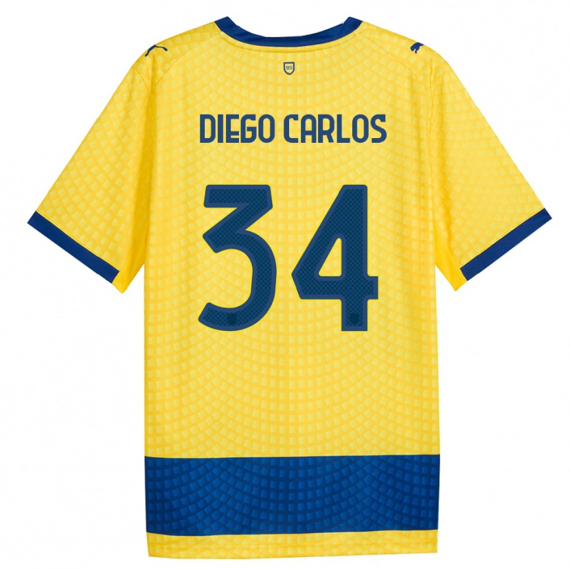 Danxen Dames Diego Carlos #34 Geel Blauw Zwart Uitshirt Uittenue 2026/27 T-Shirt