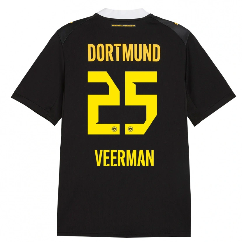Danxen Kinderen Joey Veerman #25 Zwart Rood Geel Uitshirt Uittenue 2026/27 T-Shirt