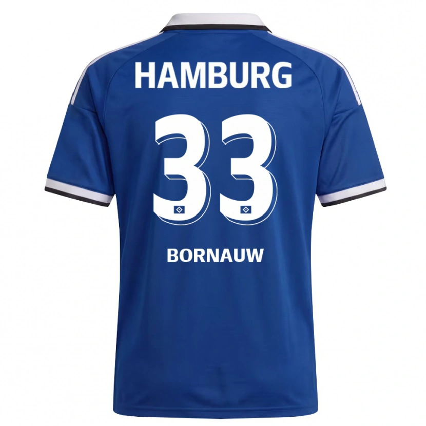 Danxen Kinderen Sebastiaan Bornauw #33 Wit Blauw Uitshirt Uittenue 2026/27 T-Shirt