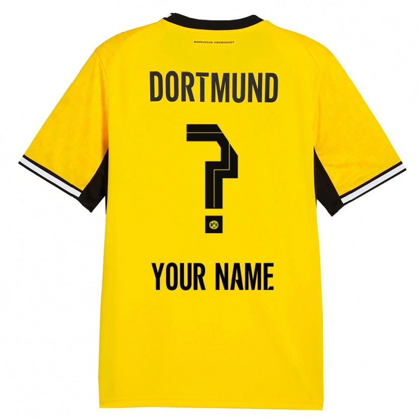 Danxen Kinderen Uw Naam #0 Geel Zwart Wit Thuisshirt Thuistenue 2026/27 T-Shirt