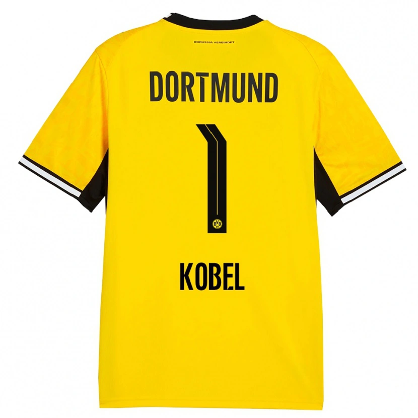 Danxen Kinderen Gregor Kobel #1 Geel Zwart Wit Thuisshirt Thuistenue 2026/27 T-Shirt