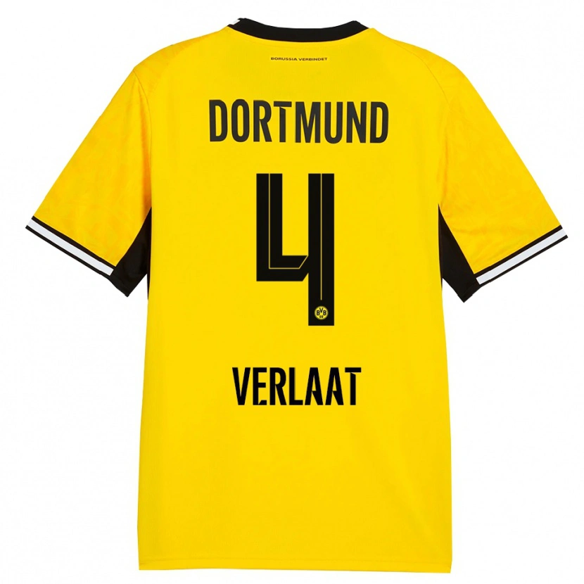 Danxen Kinderen Jesper Verlaat #4 Geel Zwart Wit Thuisshirt Thuistenue 2026/27 T-Shirt