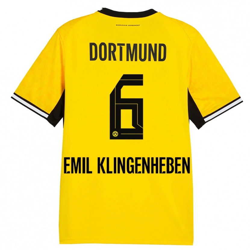 Danxen Kinderen Maximilian Emil Klingenheben #6 Geel Zwart Wit Thuisshirt Thuistenue 2026/27 T-Shirt