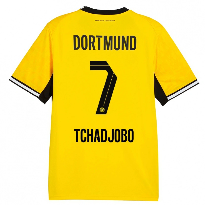 Danxen Kinderen Dia Tchadjobo #7 Geel Zwart Wit Thuisshirt Thuistenue 2026/27 T-Shirt