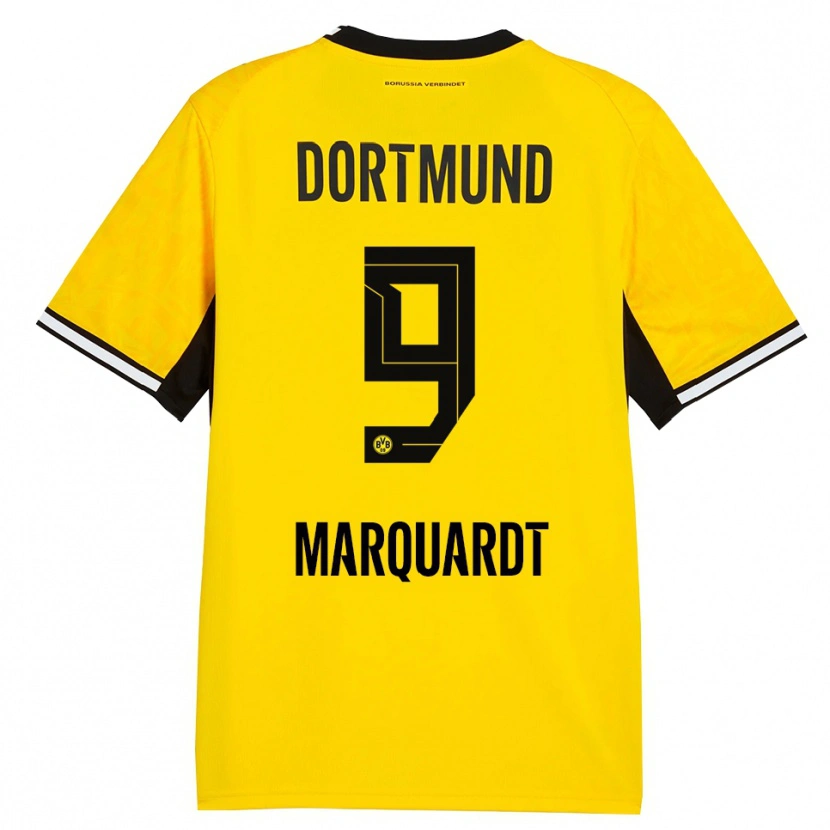 Danxen Kinderen Dana Marquardt #9 Geel Zwart Wit Thuisshirt Thuistenue 2026/27 T-Shirt