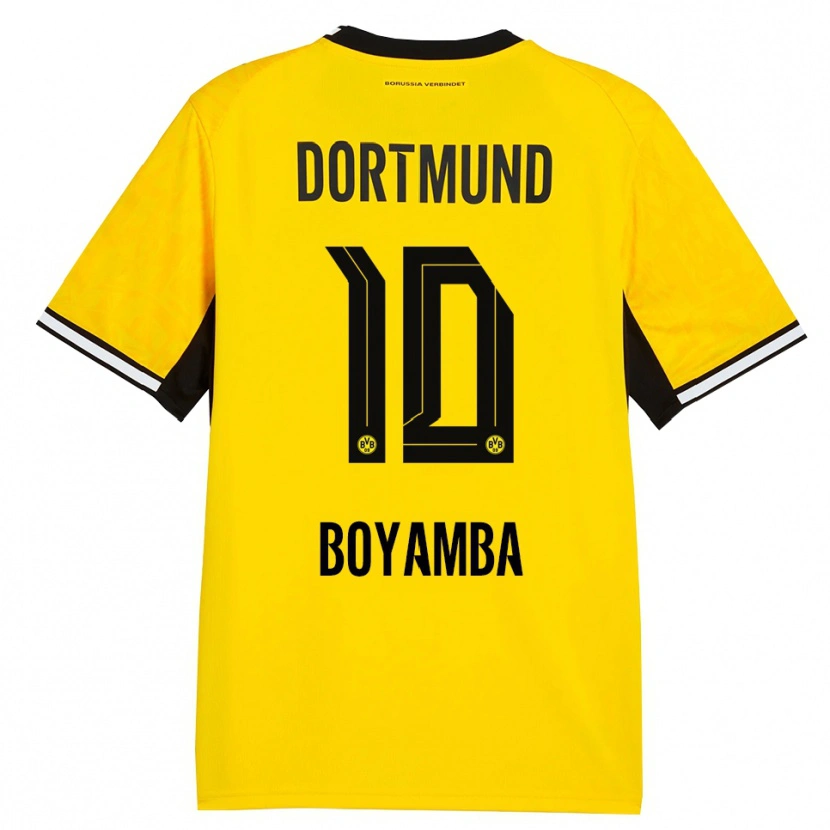 Danxen Kinderen Joseph Boyamba #10 Geel Zwart Wit Thuisshirt Thuistenue 2026/27 T-Shirt