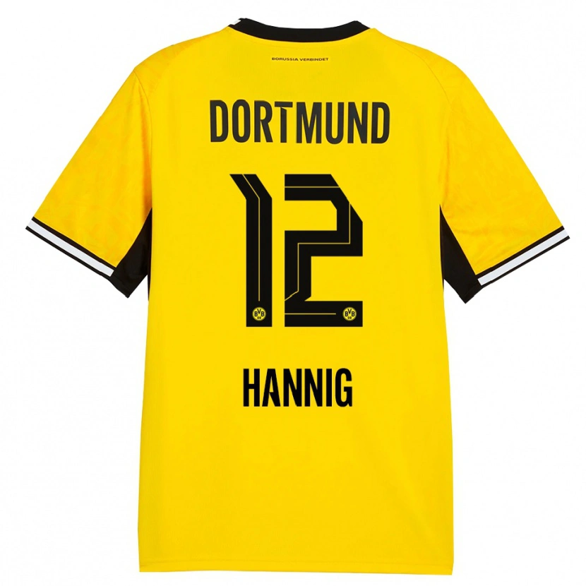 Danxen Kinderen Paul Hannig #12 Geel Zwart Wit Thuisshirt Thuistenue 2026/27 T-Shirt