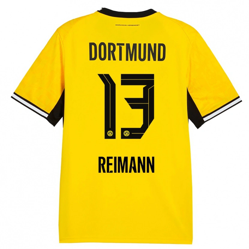 Danxen Kinderen Paula Reimann #13 Geel Zwart Wit Thuisshirt Thuistenue 2026/27 T-Shirt