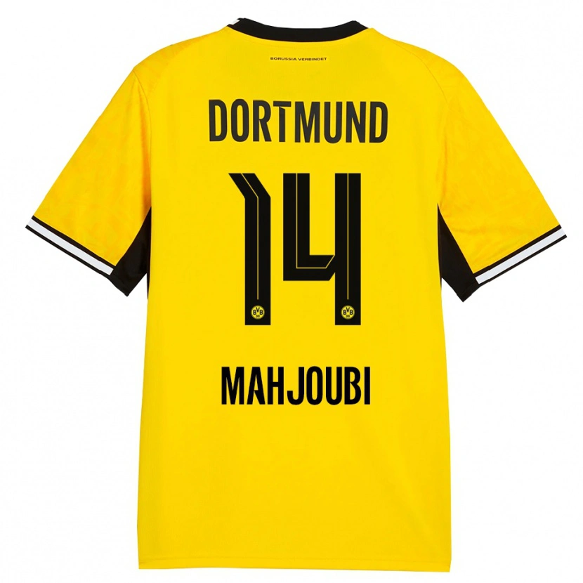 Danxen Kinderen Anas Mahjoubi #14 Geel Zwart Wit Thuisshirt Thuistenue 2026/27 T-Shirt