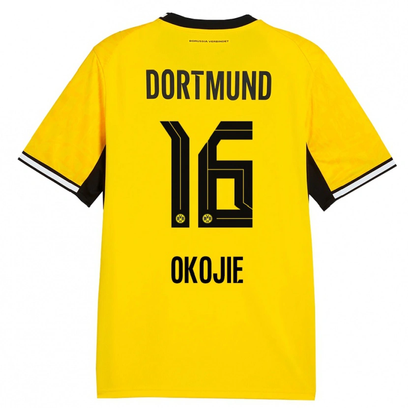Danxen Kinderen Davis Okojie #16 Geel Zwart Wit Thuisshirt Thuistenue 2026/27 T-Shirt