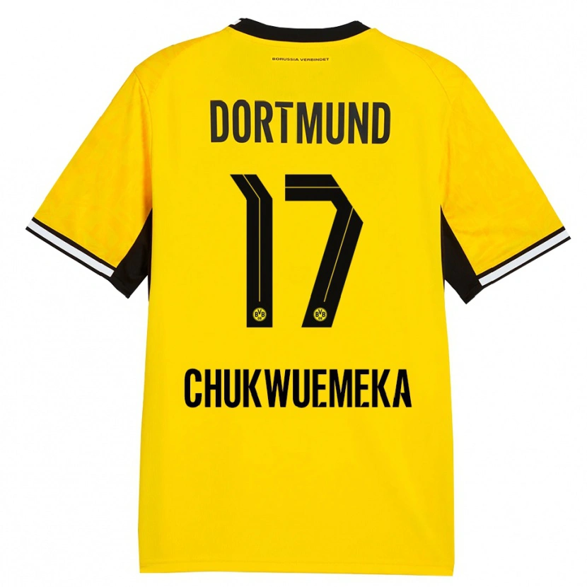 Danxen Kinderen Carney Chukwuemeka #17 Geel Zwart Wit Thuisshirt Thuistenue 2026/27 T-Shirt