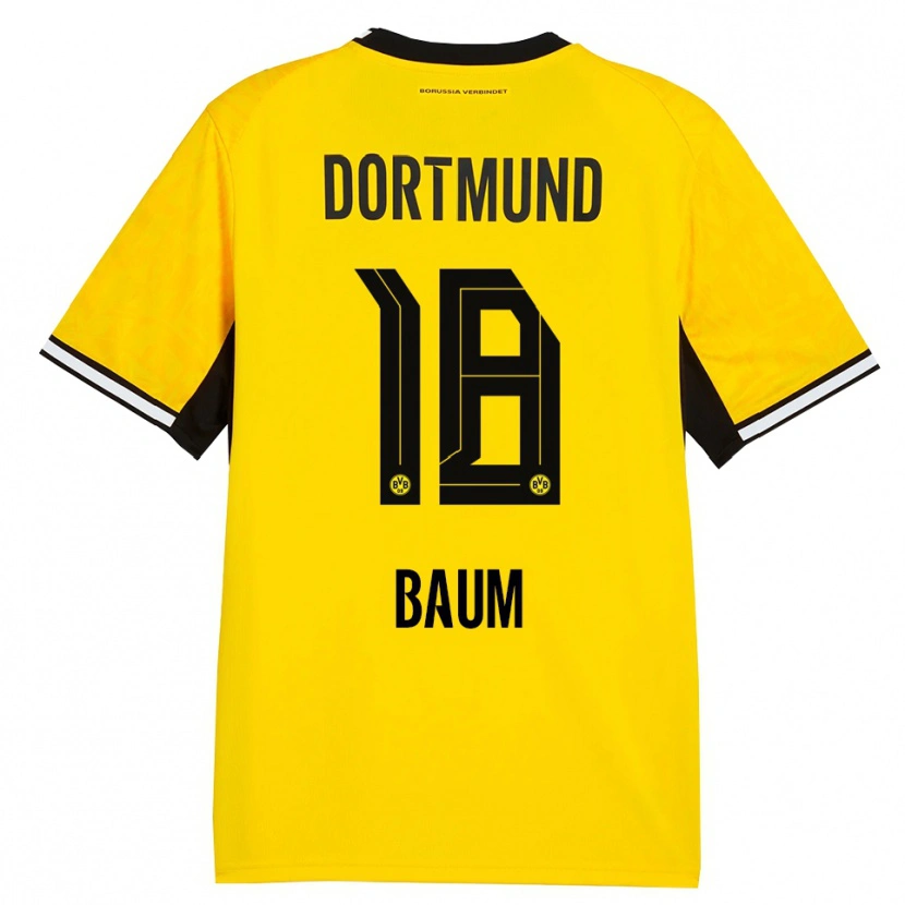 Danxen Kinderen Celina Baum #18 Geel Zwart Wit Thuisshirt Thuistenue 2026/27 T-Shirt