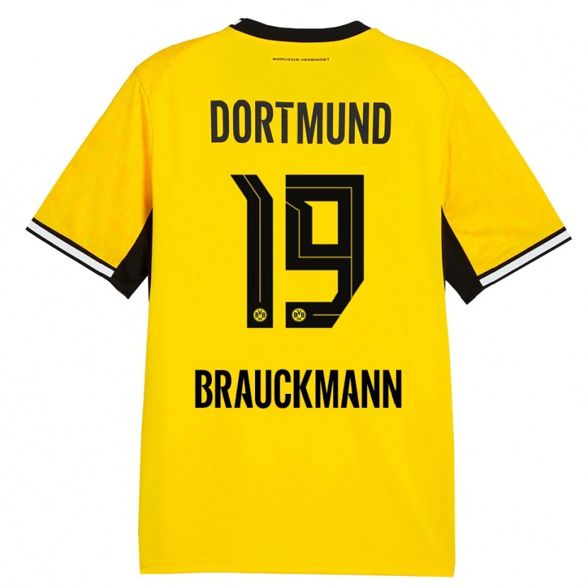 Danxen Kinderen Mats Brauckmann #19 Geel Zwart Wit Thuisshirt Thuistenue 2026/27 T-Shirt