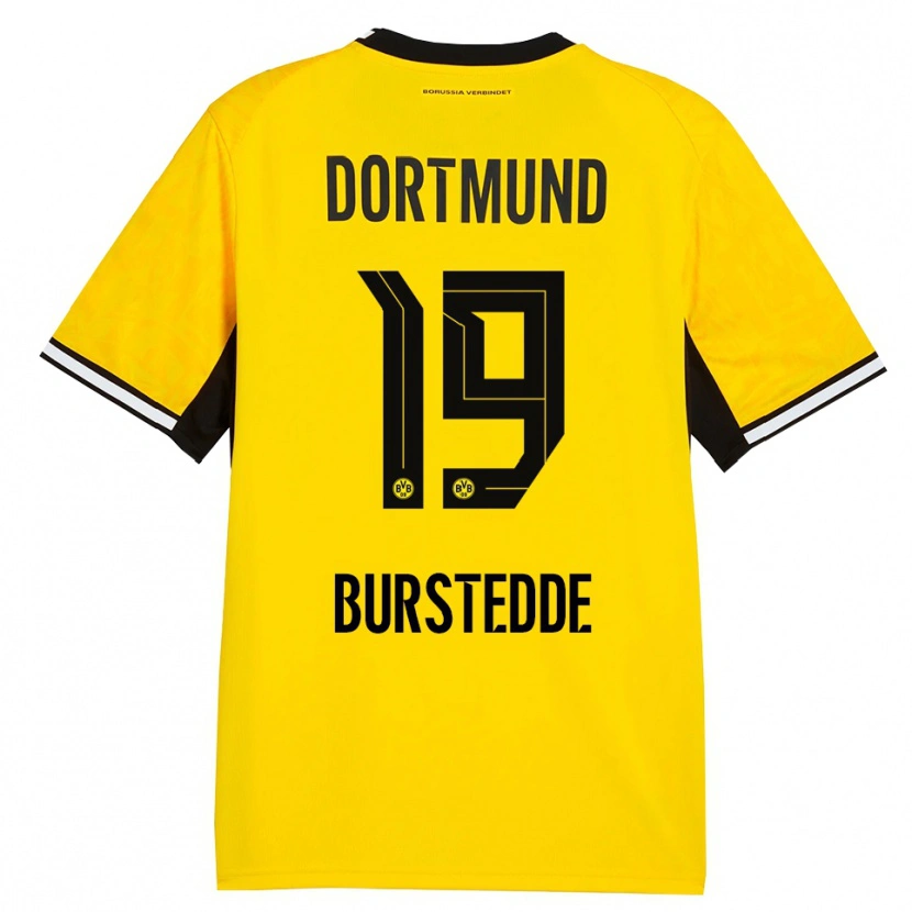 Danxen Kinderen Joshua Burstedde #19 Geel Zwart Wit Thuisshirt Thuistenue 2026/27 T-Shirt