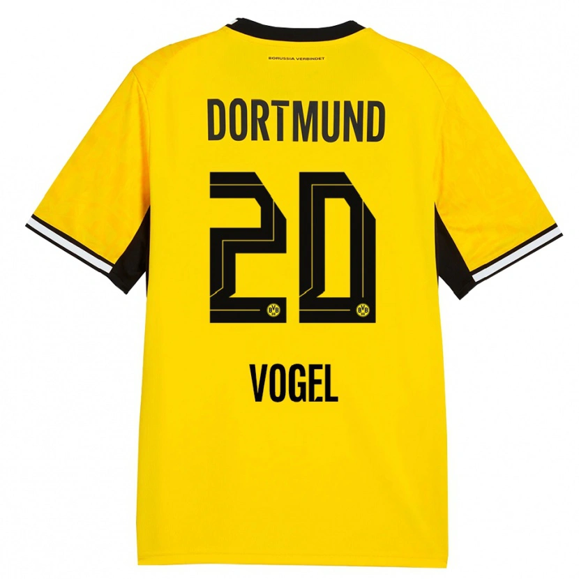 Danxen Kinderen Ann-Sophie Vogel #20 Geel Zwart Wit Thuisshirt Thuistenue 2026/27 T-Shirt