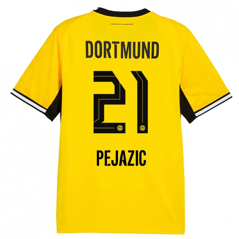 Danxen Kinderen Mario Pejazic #21 Geel Zwart Wit Thuisshirt Thuistenue 2026/27 T-Shirt