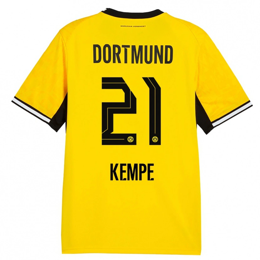Danxen Kinderen Frederike Kempe #21 Geel Zwart Wit Thuisshirt Thuistenue 2026/27 T-Shirt