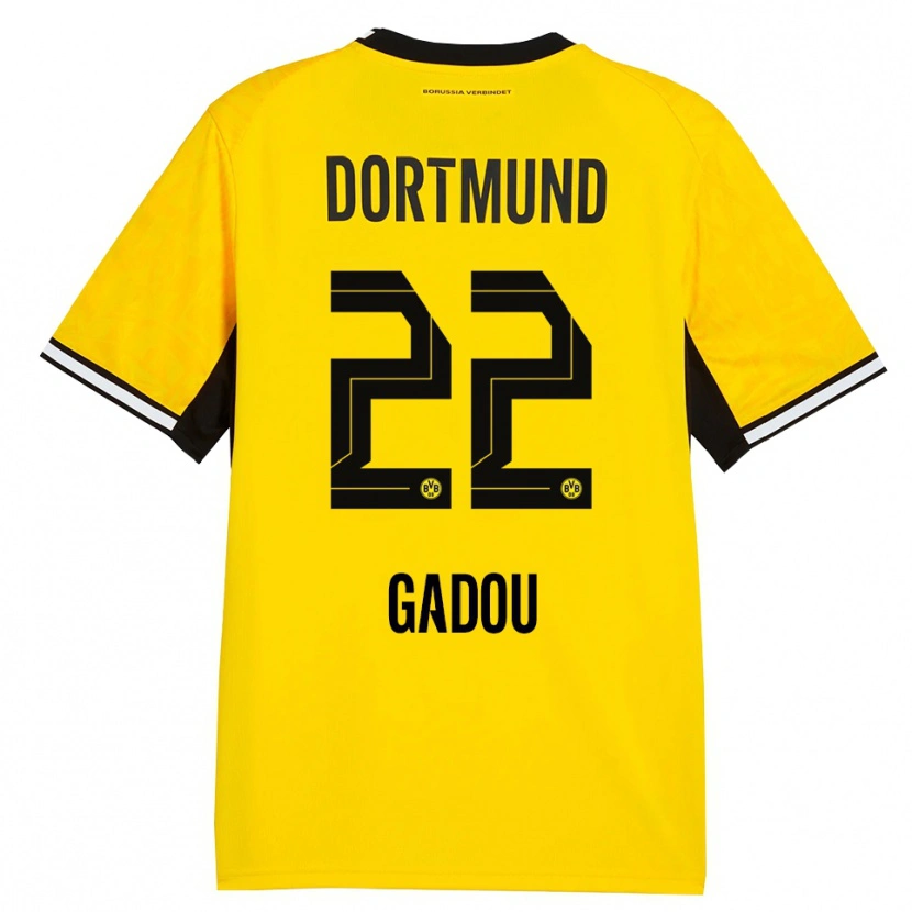 Danxen Kinderen Joane Gadou #22 Geel Zwart Wit Thuisshirt Thuistenue 2026/27 T-Shirt