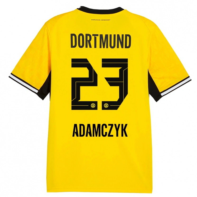 Danxen Kinderen Nico Adamczyk #23 Geel Zwart Wit Thuisshirt Thuistenue 2026/27 T-Shirt