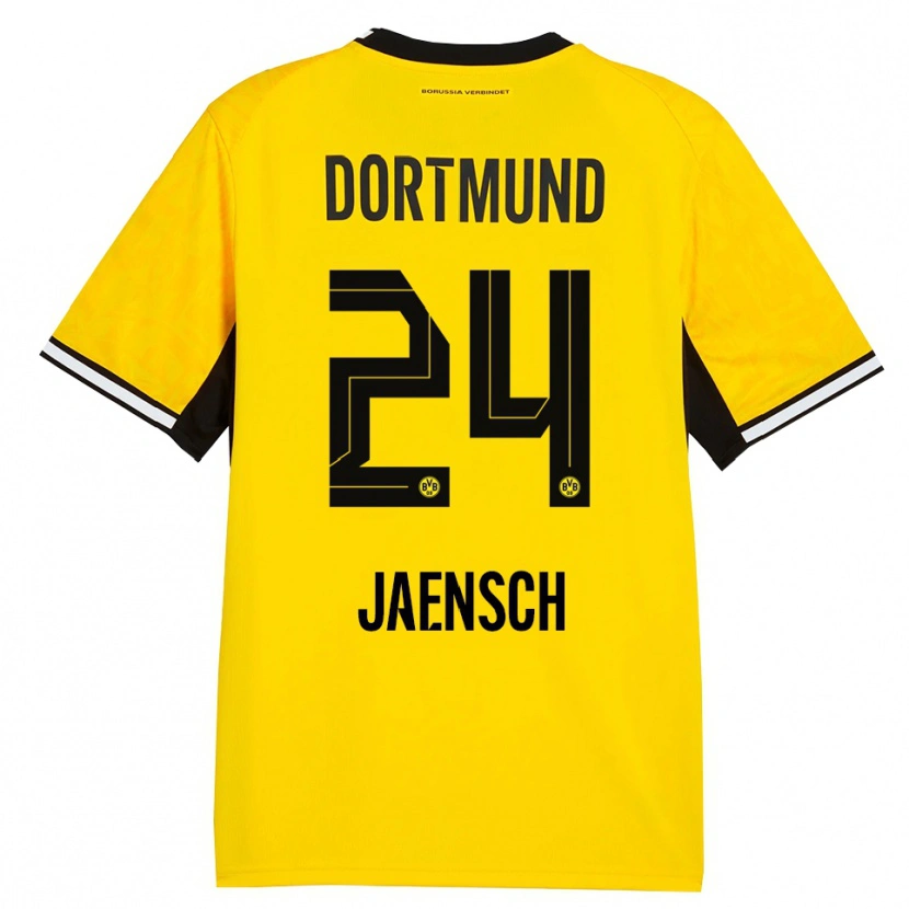 Danxen Kinderen Johann Jaensch #24 Geel Zwart Wit Thuisshirt Thuistenue 2026/27 T-Shirt
