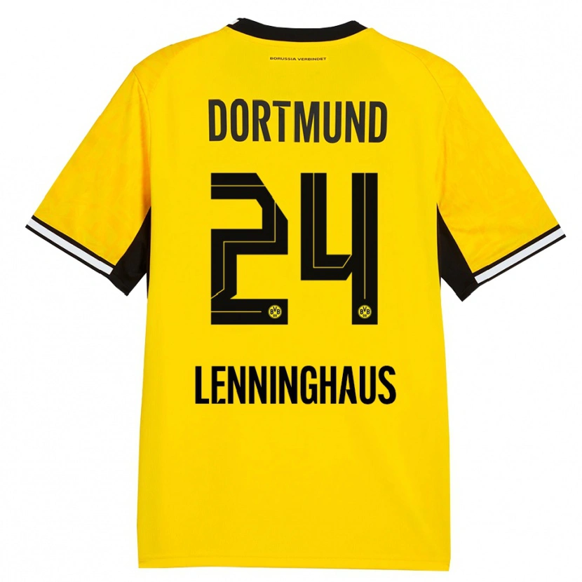 Danxen Kinderen Mika Lenninghaus #24 Geel Zwart Wit Thuisshirt Thuistenue 2026/27 T-Shirt