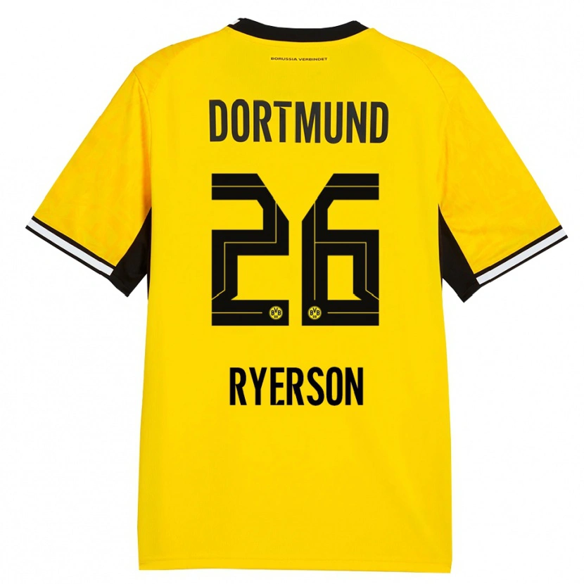 Danxen Kinderen Julian Ryerson #26 Geel Zwart Wit Thuisshirt Thuistenue 2026/27 T-Shirt