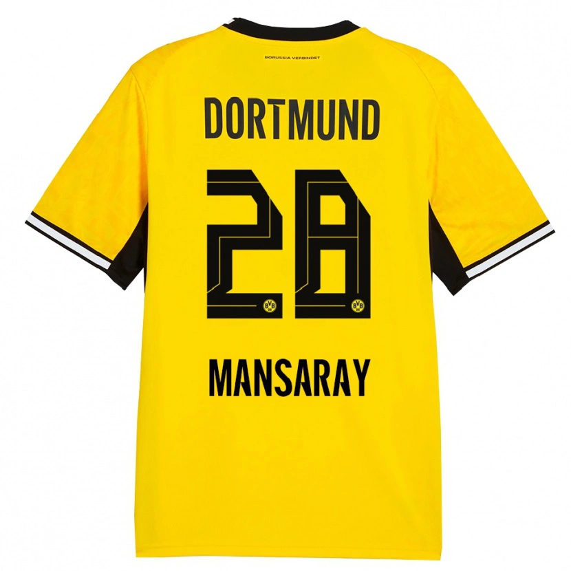 Danxen Kinderen Ismael Mansaray #28 Geel Zwart Wit Thuisshirt Thuistenue 2026/27 T-Shirt