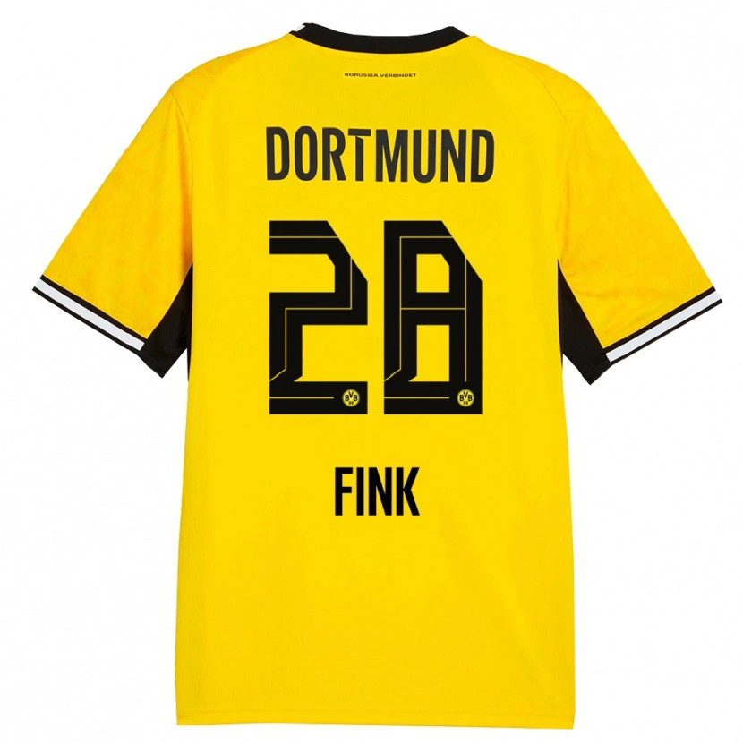 Danxen Kinderen Bradley Fink #28 Geel Zwart Wit Thuisshirt Thuistenue 2026/27 T-Shirt